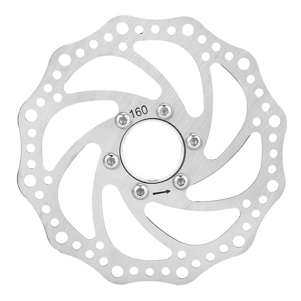 Bicycle Brake Rotor, Stainless Steel Bike Brake Rotor Mountain Bike 160mm Threaded Hubs Brake Disc Rotor Flange Adapter with 6 Bolts (1pcs)
