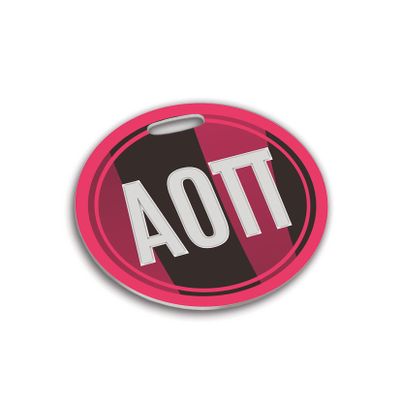 Alpha Omicron Pi Travel Luggage ID Bag Tag for Suitcases/Round Plastic Label (Alpha Omicron Pi 2)