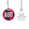 Alpha Omicron Pi Travel Luggage ID Bag Tag for Suitcases/Round Plastic Label (Alpha Omicron Pi 2) view 2