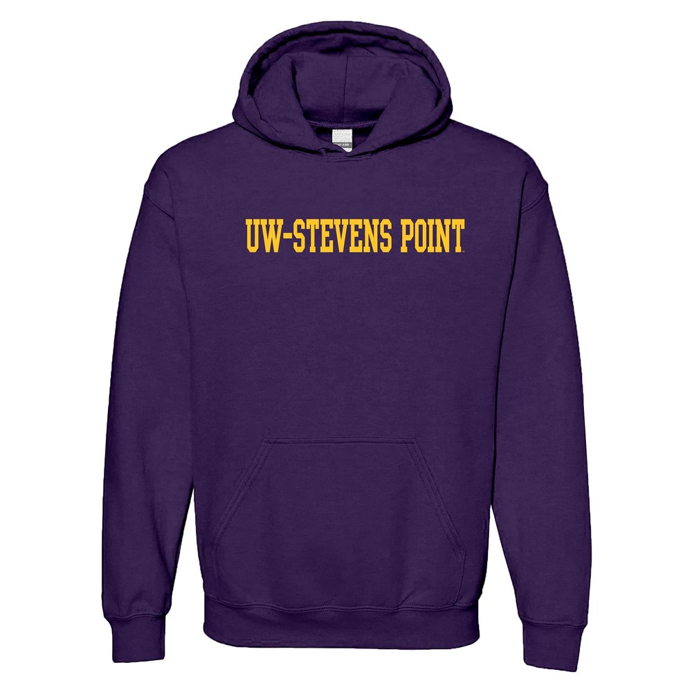 UGP Campus Apparel AH01 - Wisconsin-Stevens Point Pointers Basic Block Hoodie - Small - Purple