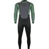 Typhoon Mens Storm3 3/2mm Back Zip Wetsuit - Black Green - Easy Stretch - Flatlock Seam Construction view 1