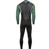 Typhoon Mens Storm3 3/2mm Back Zip Wetsuit - Black Green - Easy Stretch - Flatlock Seam Construction view 2