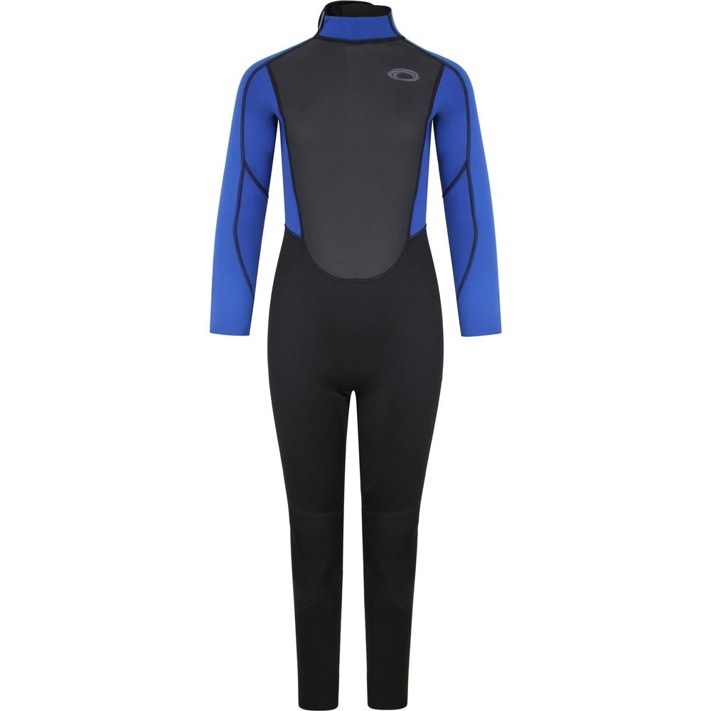 Typhoon Mens Storm3 3/2mm Back Zip Wetsuit - Black Nite Blue - Easy Stretch - Flatlock Seam Construction