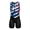 Sparx Men's Premium Triathlon Suit  Padded, Quick-Dry, Compression Fit, Lightweight Tri Suit for Swim, Bike, Run Race & Training (Small, US_Flag) view 2