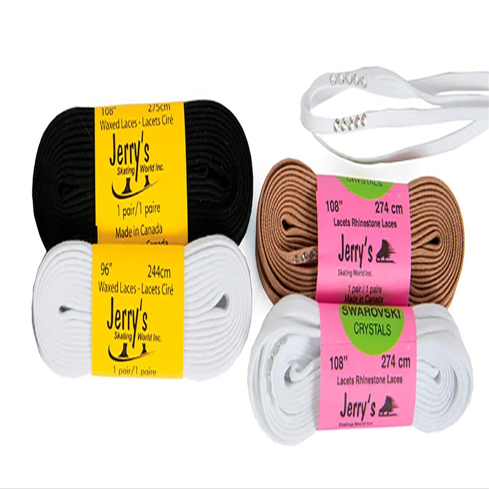 1208 Jerry's Rhinestone Skate Laces (84", White)