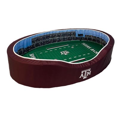 StadiumSpot Officially Licensed NCAA Premium Oval Dog Bed, Texas A&M, Large