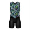 Sparx Men's Premium Triathlon Suit Padded, Quick-Dry, Compression Fit, Lightweight Tri Suit for Swim, Bike, Run Race & Training (3XL, ColoredCubes) view 2