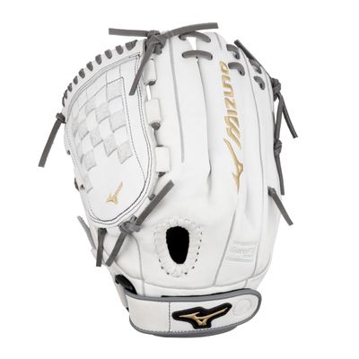 Mizuno GMVP1200PF4W MVP Prime Fastpitch Softball Glove 12", Tartan Web, Left Hand Throw, WHITE-GREY