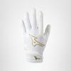 Mizuno Finch Women's Softball Padded Batting Glove, White-Gold, Large view 4