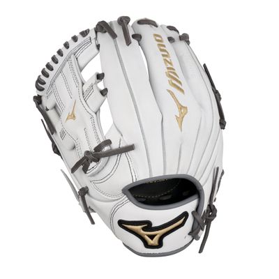 Mizuno GMVP1150PF4W MVP Prime Fastpitch Softball Glove 11.5", T Web, Left Hand Throw, WHITE-GREY