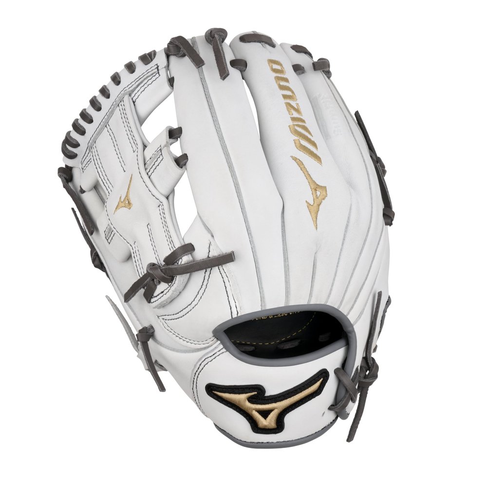 Mizuno GMVP1150PF4W MVP Prime Fastpitch Softball Glove 11.5", T Web, Left Hand Throw, WHITE-GREY