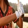 Mizuno F-257 Women's Softball Batting Glove, White-Silver, Large view 3