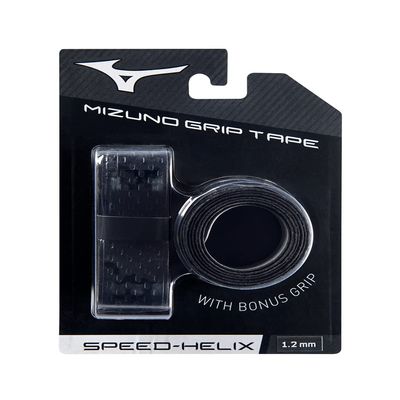 Mizuno Speed Helix Bat Grip Tape (2-Pack), 1.75 mm, Black