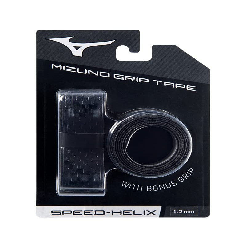 Mizuno Speed Helix Bat Grip Tape (2-Pack), 1.75 mm, Black