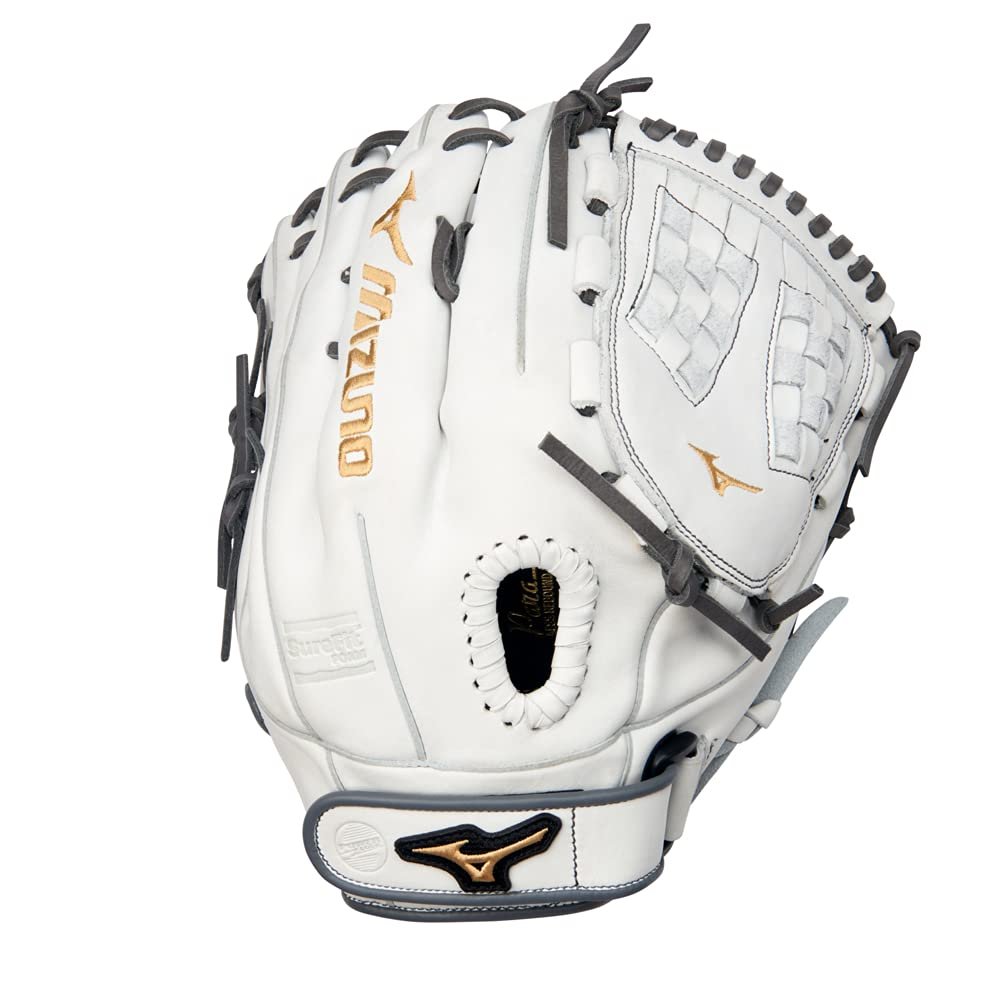 Mizuno GMVP1250PF4W MVP Prime Fastpitch Softball Glove 12.5", Trident Web, Left Hand Throw, WHITE-GREY