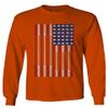 0141. Gym Workout Fitness Bars America Patriotic Flags Training Graphic Men's Long Sleeve t Shirt (Orange 2X Large) view 1