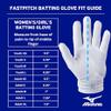 Mizuno F-257 Women's Softball Batting Glove, White-Iridescent, X-Large view 2
