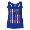 0141. Gym Workout Fitness Bars America Patriotic Flags Training Graphic Women's Tank Top Racerback (Royal Large) view 1