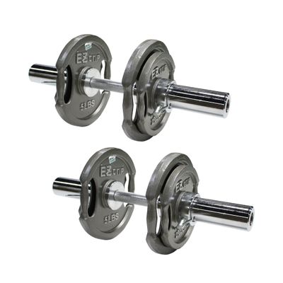 Ader Olympic Dumbbell Handles w/Chrome Training Collars + 30lb Grip Plate Set