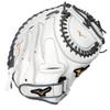 Mizuno GXS50PF4W MVP Prime Fastpitch Softball Catcher's Mitt 34", Mitt, Right Hand Throw, White-Grey view 1