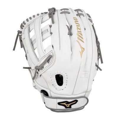 Mizuno GMVP1300PF4W MVP Prime Fastpitch Softball Glove 13", H Web, Left Hand Throw,White/Grey