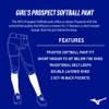 Mizuno Youth Girl's Prospect Softball Pant, Black, Small view 4