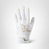 Mizuno Finch Women's Softball Padded Batting Glove, White-Gold, Small view 4