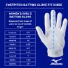 Mizuno Finch Youth Softball Padded Batting Glove, White-Pink, Small view 3