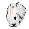 Mizuno GMVP1250PF4W MVP Prime Fastpitch Softball Glove 12.5", Trident Web, Right Hand Throw, WHITE-GREY view 1