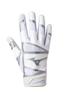 Mizuno F-257 Women's Softball Batting Glove, White-Silver, Small view 1
