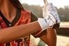 Mizuno F-257 Women's Softball Batting Glove, White-Silver, Small view 3