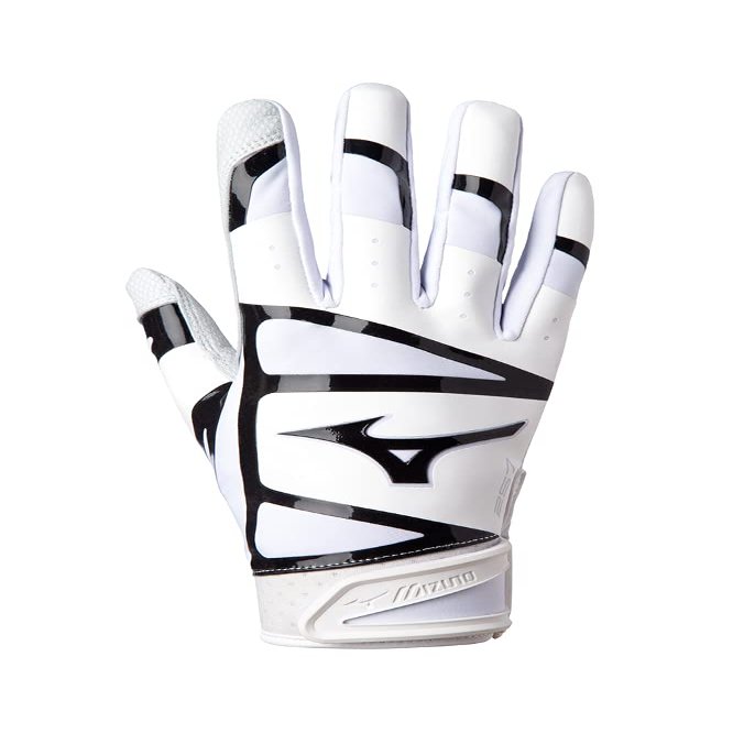 Mizuno F-257 Women's Softball Batting Glove, White-Black, Small