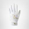 Mizuno Finch Women's Softball Padded Batting Glove, White-Gold, X-Large view 4