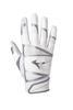 Mizuno B-303 Youth Baseball Batting Glove, White-Silver, Large view 1