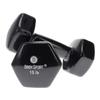Body Sport Vinyl Coated Dumbbell Weight, 15 lb. (Pair) - Strength Training Equipment for Home Fitness & Gym Workouts (Gray) view 1