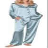 Ekouaer Silk Pajamas for Women Button Down Satin Pj Set Soft Long Sleeve 2 Piece Sleepwear Loungewear (Light gray blue,L) view 1