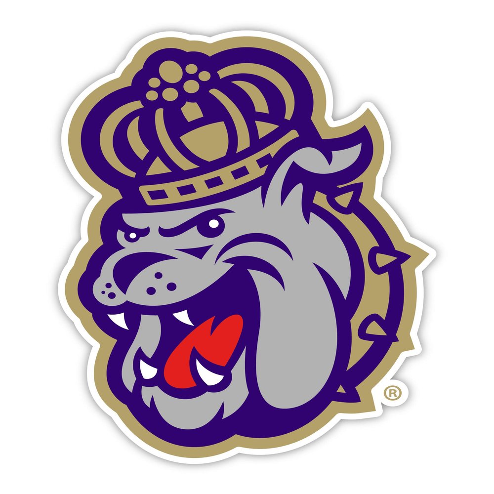 James Madison Dukes 12 Inch Vinyl Mascot Magnet 4-Pack Officially Licensed Collegiate Product
