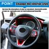 Great-luck ABS Panel Dial Dashboard Trim CoverSteering Wheel Trims Steering Wheel Cover Center Console Dash Board Decals Accessories 4Pcs/Set for Toyota Corolla 2020 2021 2022 2023 Corolla Cross view 4