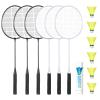 AboveGenius Badminton Rackets Set of 6 for Outdoor Backyard Games, Including 6 Rackets, 6 Nylon Badminton Shuttlecocks, Lightweight Badminton Racquets for Beginners view 1