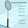 AboveGenius Badminton Rackets Set of 6 for Outdoor Backyard Games, Including 6 Rackets, 6 Nylon Badminton Shuttlecocks, Lightweight Badminton Racquets for Beginners view 3