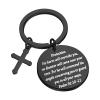 bobauna Bible Verse Keychain Psalm 91 No Harm Will Overtake You No Disaster Will Come Near Your Tent Religious Jewelry Christian Gift (protection Psalm 91:10-11 keychain black) view 1