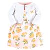 Hudson Baby baby girls Cotton and Cardigan Set Casual Dress, Citrus Orange, 4T US view 1