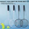 AboveGenius Badminton Rackets Set of 4 for Outdoor Backyard Games, Including 4 Rackets, 6 Nylon Badminton Shuttlecocks, Lightweight Badminton Racquets for Beginners view 2