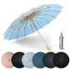 OZ SMART Sun/Rain Compact Umbrella, UPF 50 UV Protection, 16 Fibreglass Ribs, Super Windproof, Folding, Travel Golf, Silver/Black view 1