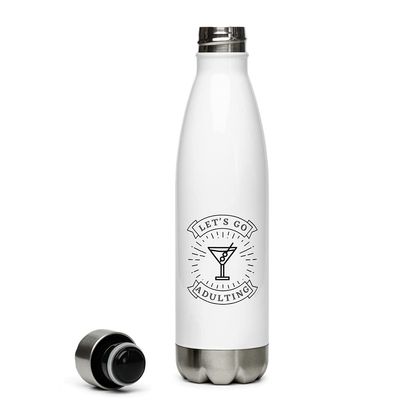 GrownupGear, The ZendayaInLets Go AdultingIn Stainless Steel Water Bottle, White, 17 Ounce