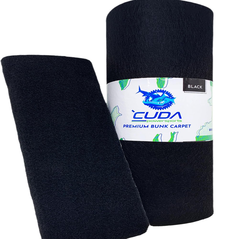 Cuda Boat Trailer Bunk Carpet 18 Inch Wide x 15ft-Premium Cuda Boat Bunk Carpeting Parts Accessories Black Lift Runner Carpet Covers Marine Grade Waterproof