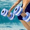 junshi11 Set of 2 Water Aerobics Swimming Pool Dumbbells for Exercise, HighDensity EVAFoam Dumbbell Fitness Set, for Aquatic Therapy, Pool Fitness, Water Exercise Blue view 3