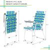 WESTHL Folding Beach Chair,2 Pcs Camping Chair Steel Tube PP Webbing Bearing 120kg Folding Beach Chair (Blue Strip) view 3