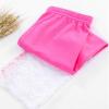 Aislor Girls Cotton Capri Leggings Kids Summer Footless Tights Cropped Leggings School Dance Yoga Pants with Lace Bow Rose Red 7-8 Years view 2