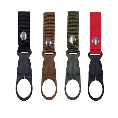4PCS Bottle Buckle Clip Hanging Buckle Portable Water Bottle Ring Holder Keychain Mineral Water Bottle Clip For Backpack Belt Nylon Webbing Strap For Outdoor Tacti